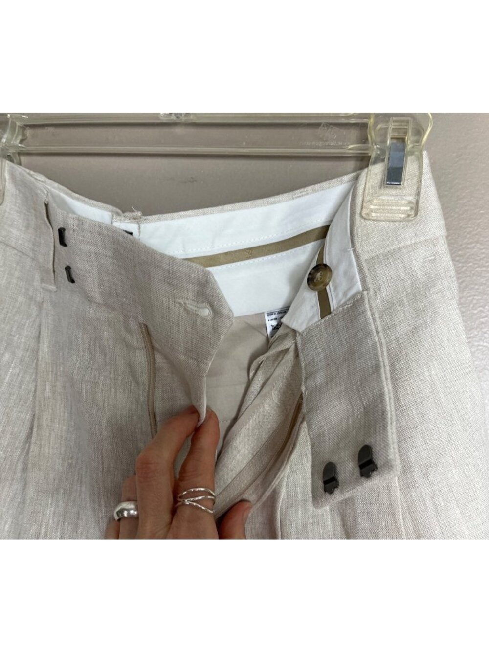 Banana Republic Linen Shorts High Waist Trouser Pleats Preppy ALT'd NWOT Wm XS 2 - Picture 8 of 11